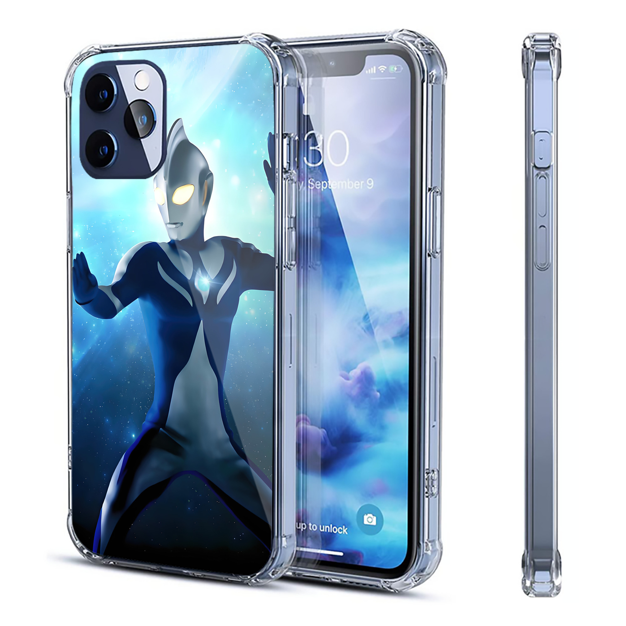 （画像用） ウルトラマン Ultraman 【iPhone 12シリーズ対応】透明スマホケース（クリアソフトケース）